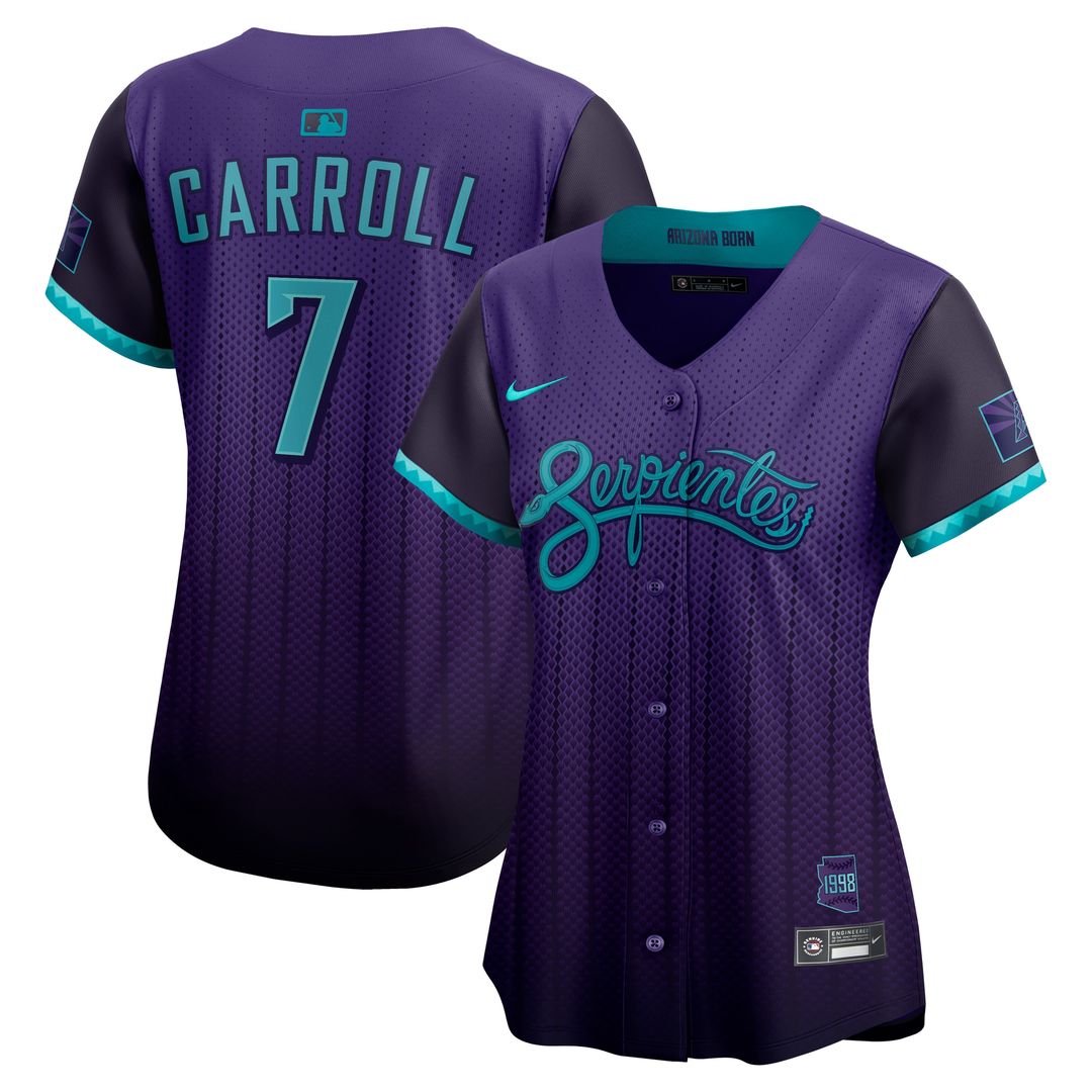 Arizona Diamondbacks Corbin Carroll Nike Women's 2025 City Connect Limited Player Jersey - Purple MLB Team Jersey Baseball Fan Apparel