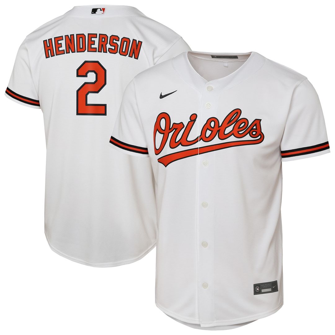 Baltimore Orioles Gunnar Henderson Nike Youth Home Replica Player Jersey - White MLB Team Jersey Baseball Fan Apparel