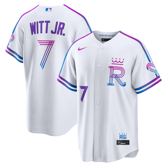 Kansas City Royals Bobby Witt Jr. Nike 2026 City Connect Stadium Jersey - White MLB Team Jersey Baseball Fan Apparel