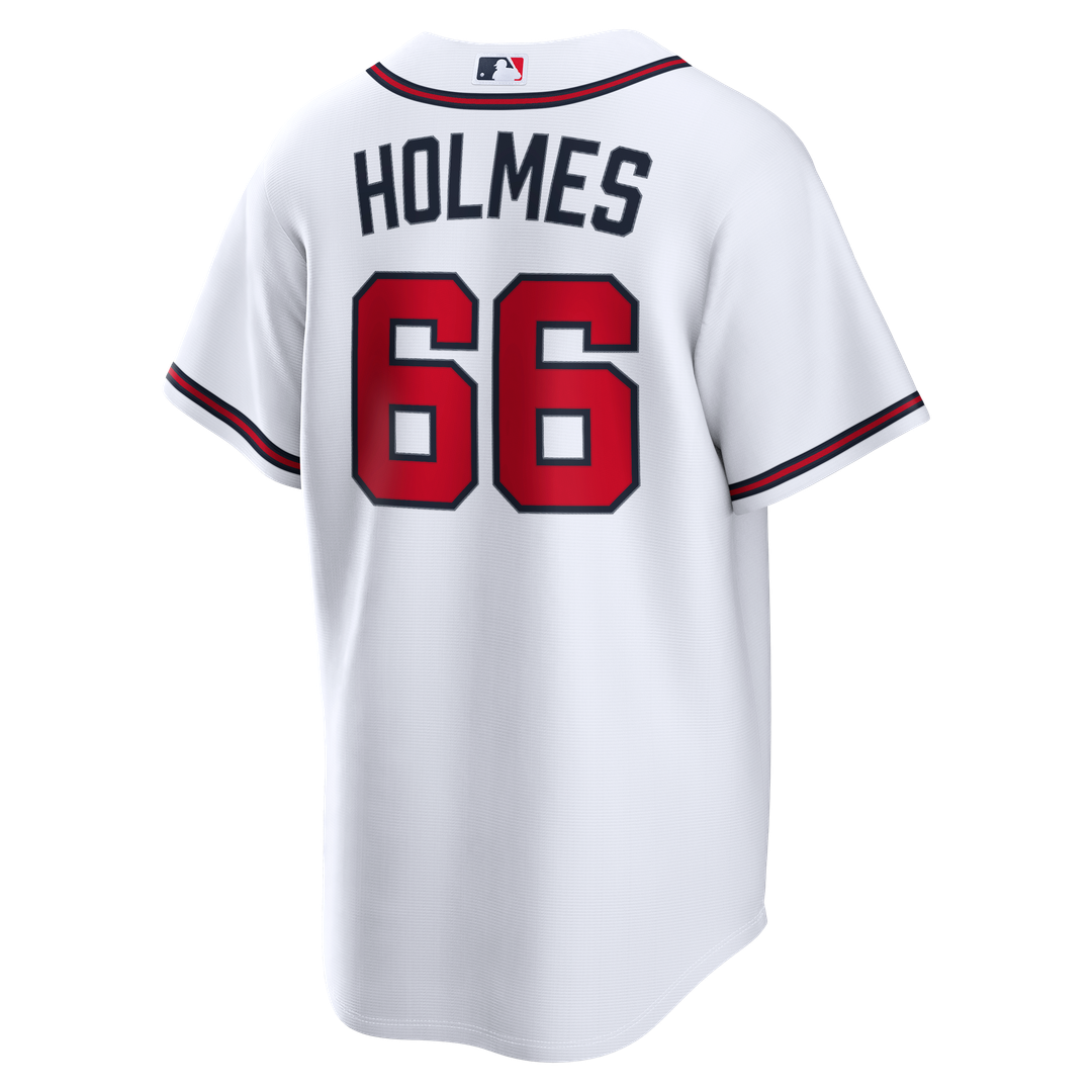 Atlanta Braves Grant Holmes Nike Home Replica Jersey - White MLB Team Jersey Baseball Fan Apparel