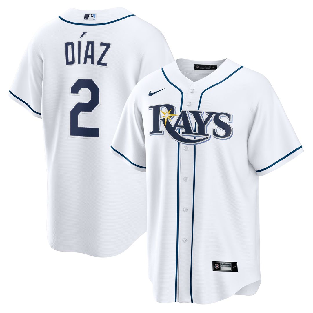 Tampa Bay Rays Yandy Díaz Nike Home Replica Jersey - White MLB Team Jersey Baseball Fan Apparel
