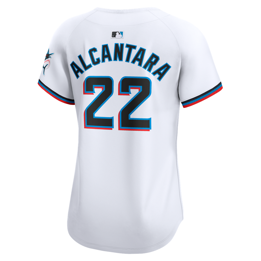 Miami Marlins Sandy Alcantara Nike Women's Home Limited Player Jersey - White MLB Team Jersey Baseball Fan Apparel