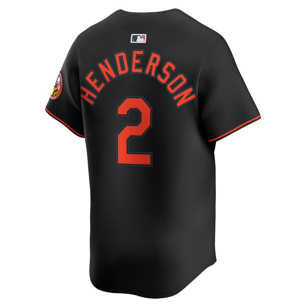 Baltimore Orioles Gunnar Henderson Nike Alternate Limited Player Jersey - Black MLB Team Jersey Baseball Fan Apparel
