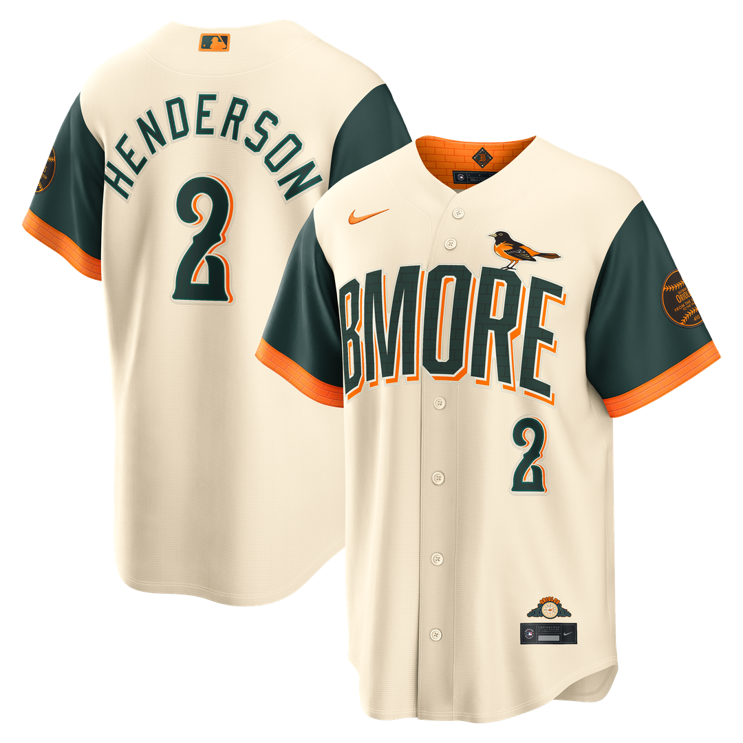 Baltimore Orioles Gunnar Henderson Nike 2026 City Connect Stadium Jersey - Cream MLB Team Jersey Baseball Fan Apparel