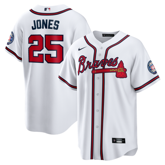 Atlanta Braves Andruw Jones Nike Home Replica 2026 Hall of Fame Patch Jersey - White MLB Team Jersey Baseball Fan Apparel