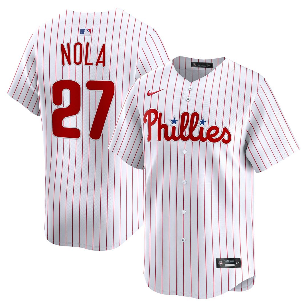 Philadelphia Phillies Aaron Nola Nike Home Limited Player Jersey - White MLB Team Jersey Baseball Fan Apparel
