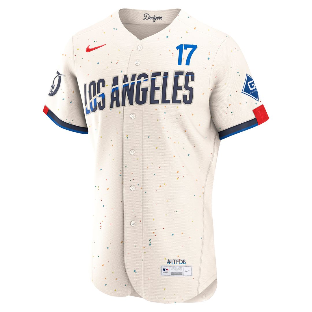 Los Angeles Dodgers Shohei Ohtani Nike City Connect Authentic Sponsor Patch Jersey - Cream MLB Team Jersey Baseball Fan Apparel