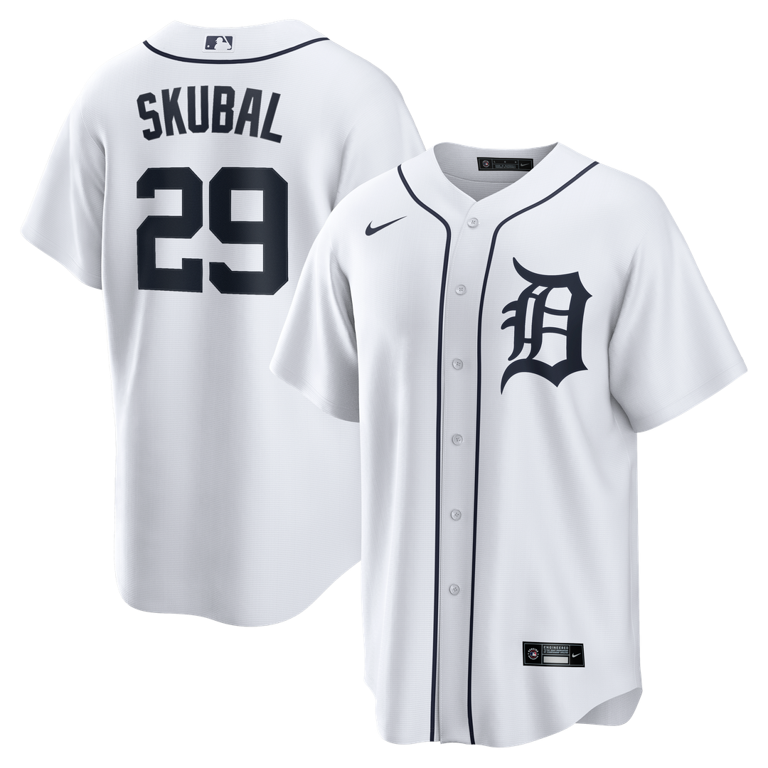 Detroit Tigers Tarik Skubal Nike Home Replica Jersey - White MLB Team Jersey Baseball Fan Apparel