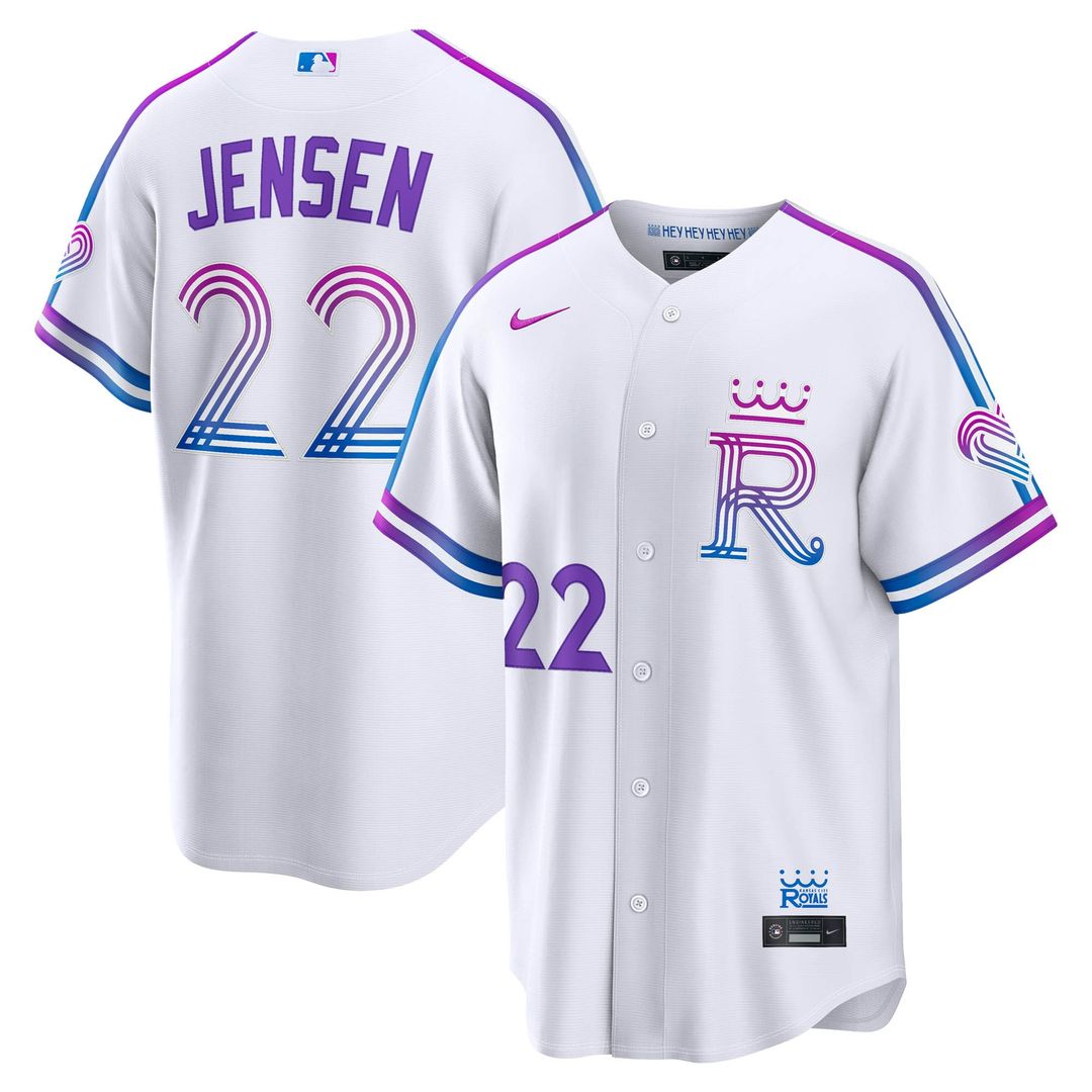 Kansas City Royals Carter Jensen Nike 2026 City Connect Stadium Jersey - White MLB Team Jersey Baseball Fan Apparel