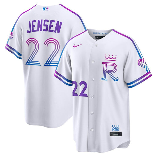 Kansas City Royals Carter Jensen Nike 2026 City Connect Stadium Jersey - White MLB Team Jersey Baseball Fan Apparel