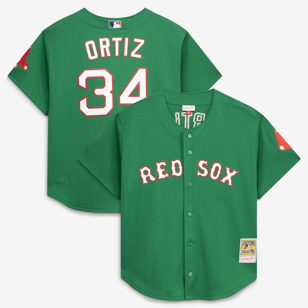 Boston Red Sox David Ortiz Mitchell & Ness Cooperstown Mesh Batting Practice Button - Up Jersey - Red MLB Team Jersey Baseball Fan Apparel