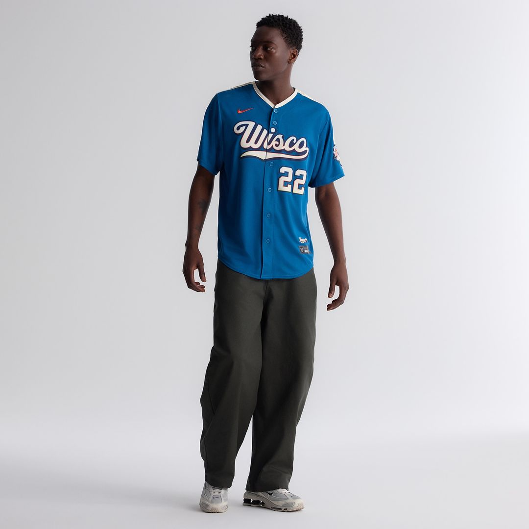 Milwaukee Brewers Christian Yelich Nike 2026 City Connect Stadium Jersey - Mineral Blue MLB Team Jersey Baseball Fan Apparel