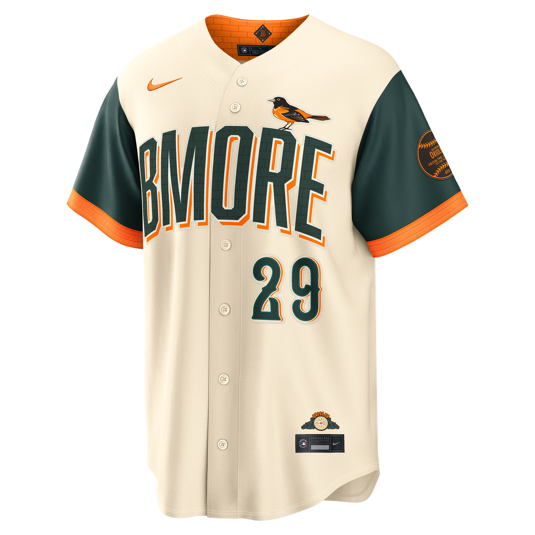 Baltimore Orioles Samuel Basallo Nike 2026 City Connect Stadium Jersey - Cream MLB Team Jersey Baseball Fan Apparel
