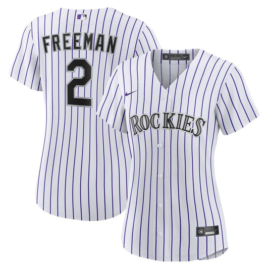 Colorado Rockies Tyler Freeman Nike Women's Home Replica Jersey - White MLB Team Jersey Baseball Fan Apparel