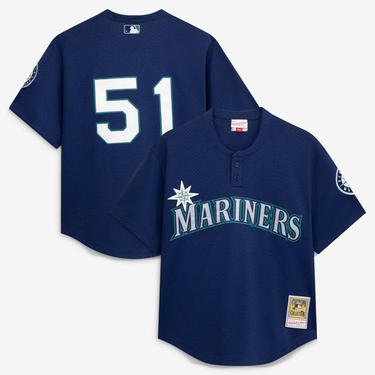 Seattle Mariners Ichiro Suzuki Mitchell & Ness Authentic Batting Practice Jersey - Navy MLB Team Jersey Baseball Fan Apparel