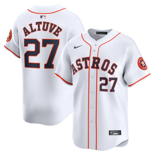 Houston Astros Jose Altuve Nike Home Limited Player Jersey - White MLB Team Jersey Baseball Fan Apparel