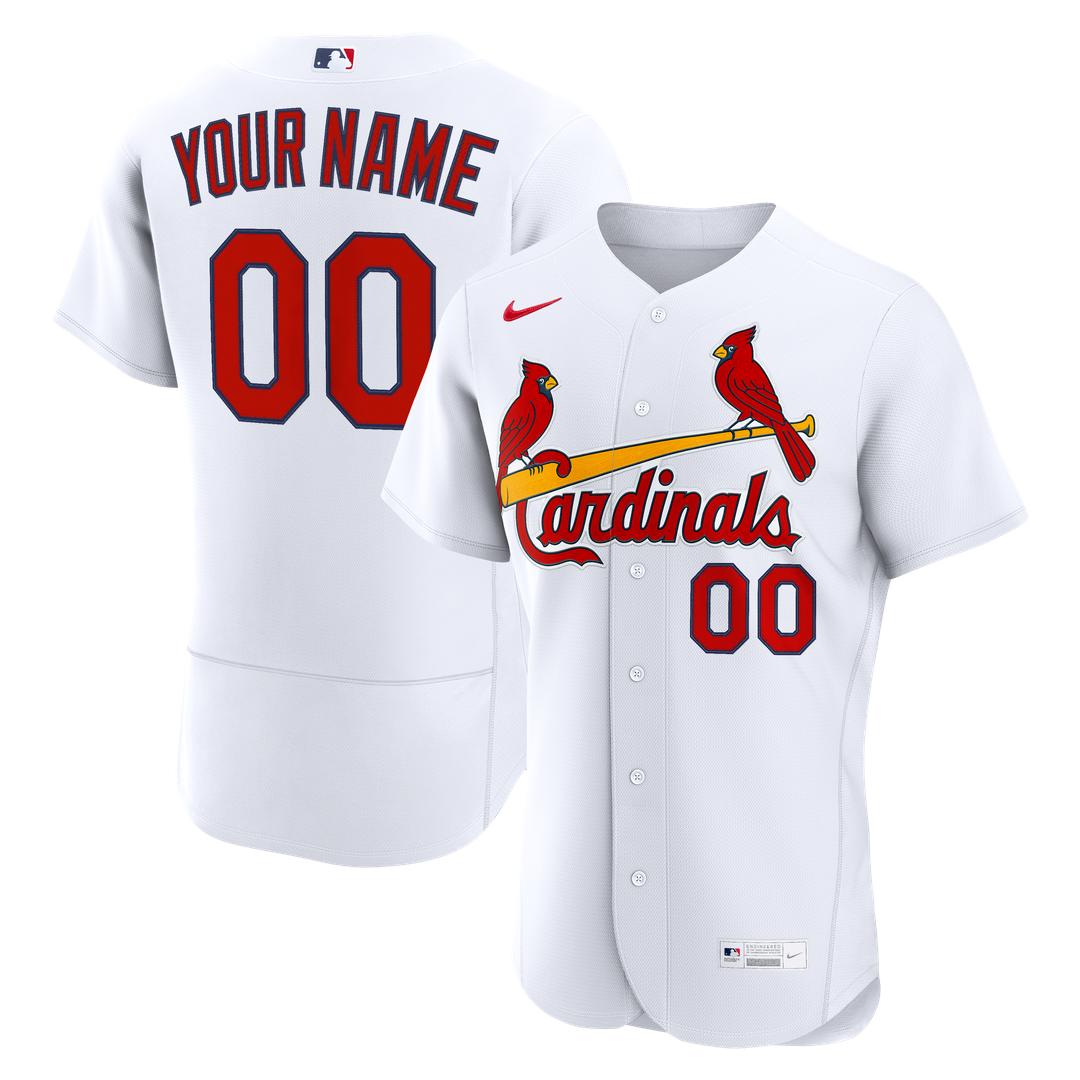 St. Louis Cardinals Nike Home Authentic Custom Jersey - White MLB Team Jersey Baseball Fan Apparel