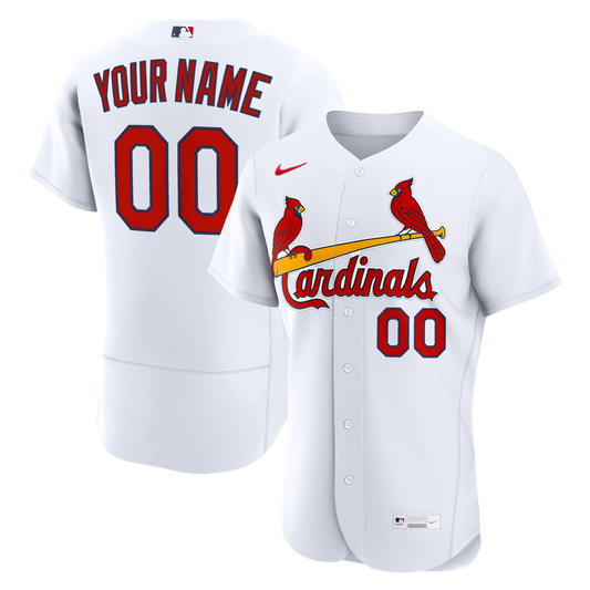 St. Louis Cardinals Nike Home Authentic Custom Jersey - White MLB Team Jersey Baseball Fan Apparel
