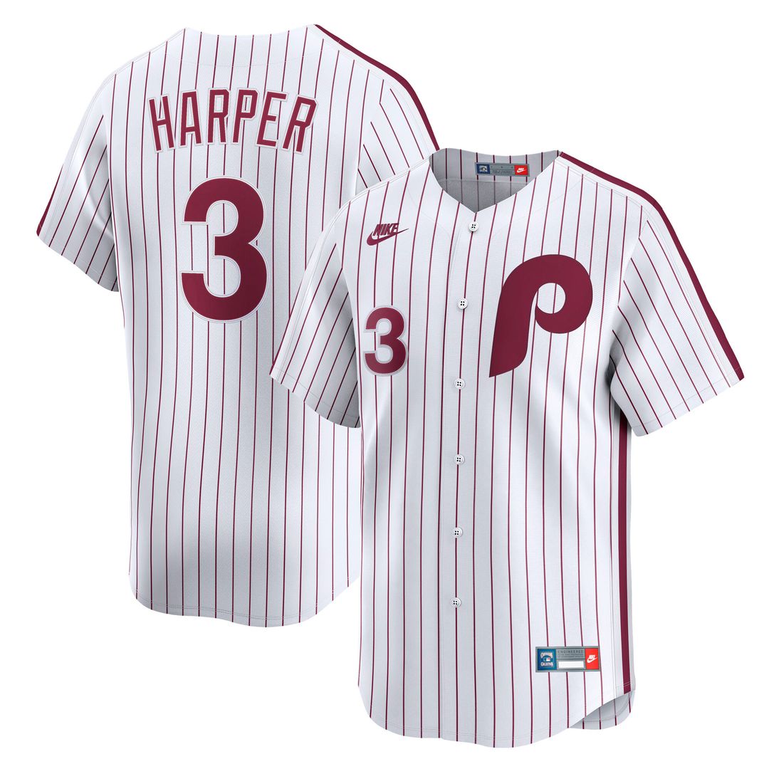 Philadelphia Phillies Bryce Harper Nike Cooperstown Limited Jersey - White MLB Team Jersey Baseball Fan Apparel