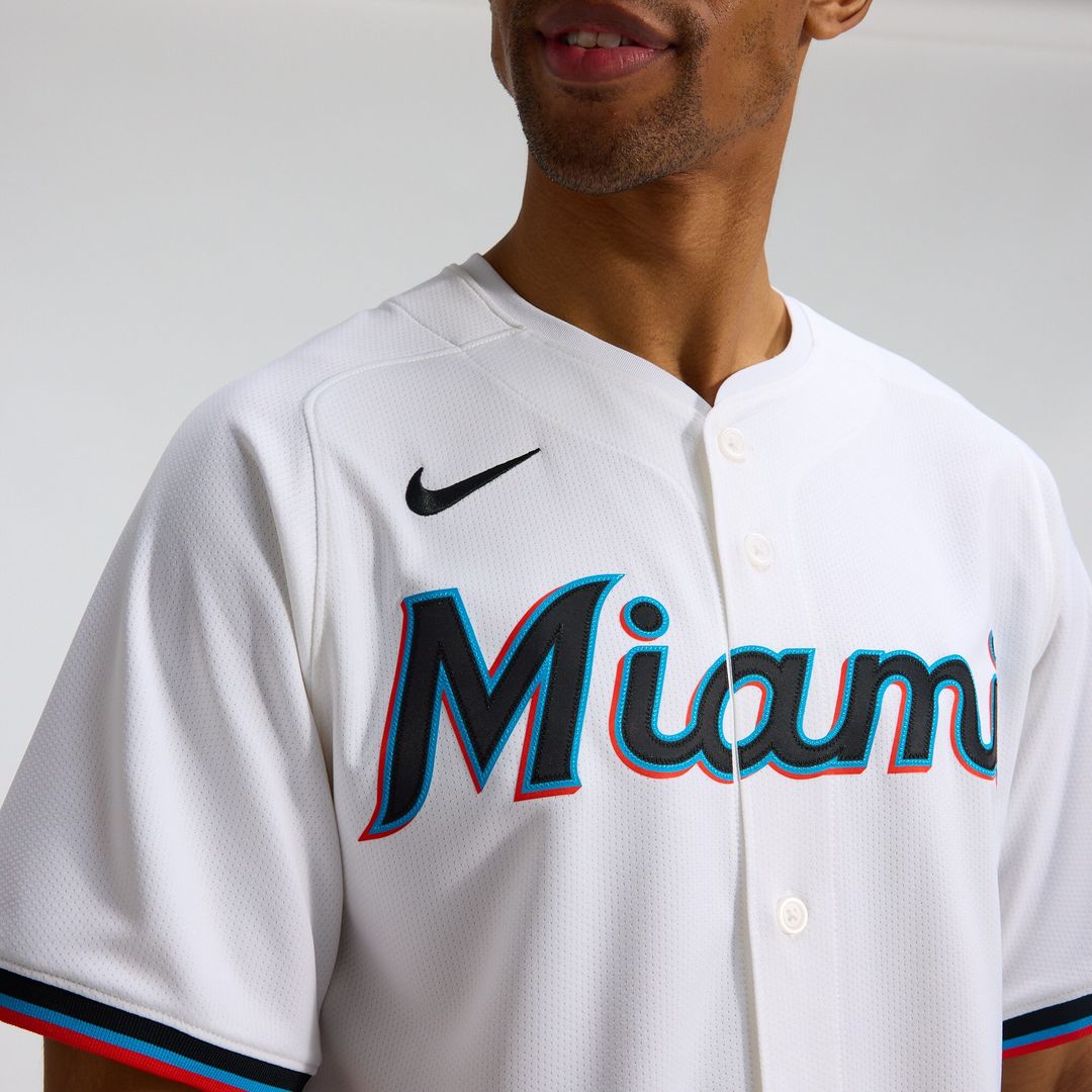Miami Marlins Nike Home Limited Jersey - White MLB Team Jersey Baseball Fan Apparel