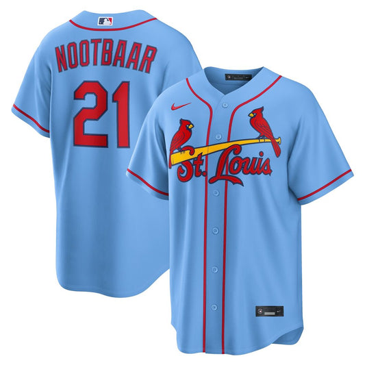 St. Louis Cardinals Lars Nootbaar Nike Alternate Replica Jersey - Light Blue MLB Team Jersey Baseball Fan Apparel