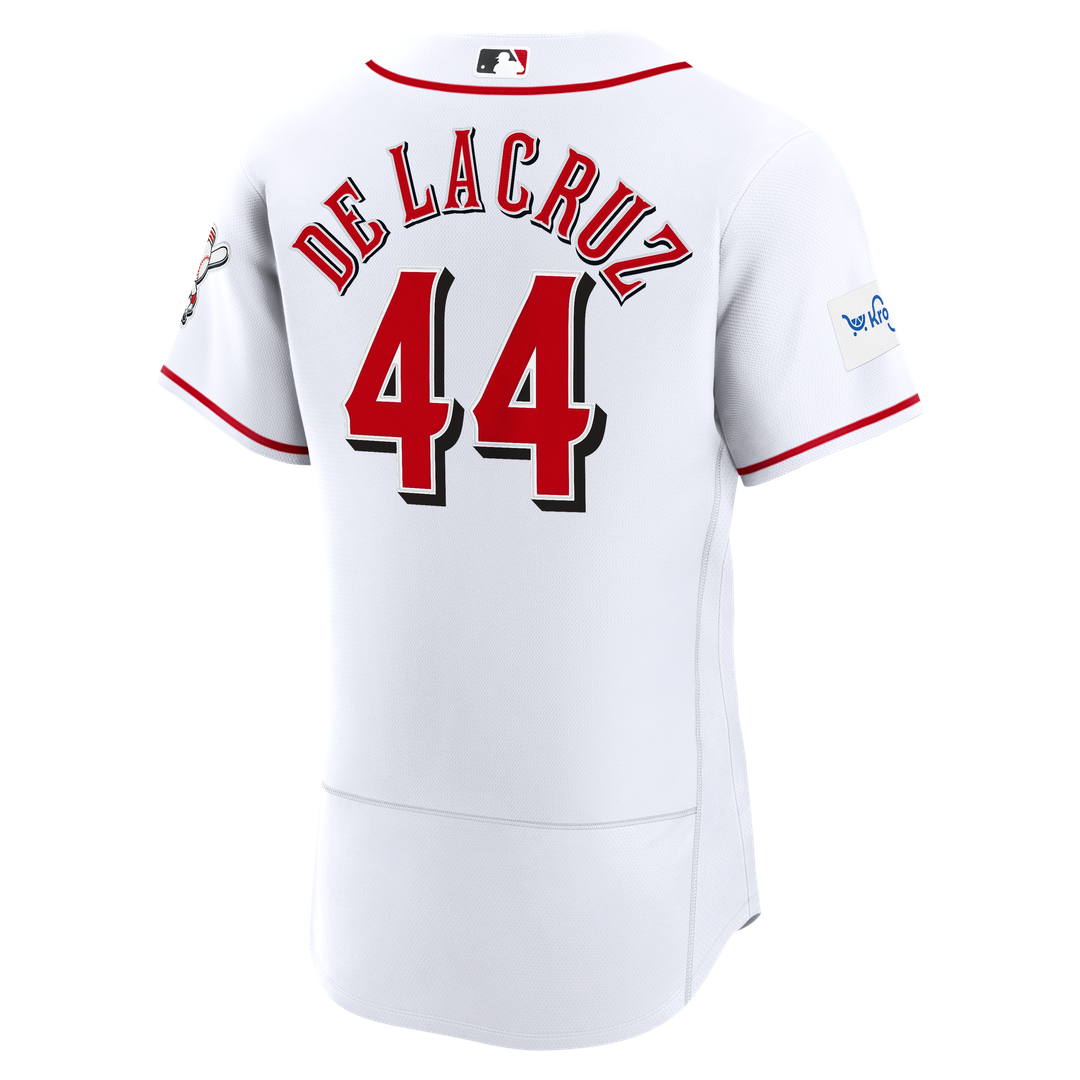 Cincinnati Reds Elly De La Cruz Nike Alternate Authentic Sponsor Patch Jersey - Red MLB Team Jersey Baseball Fan Apparel