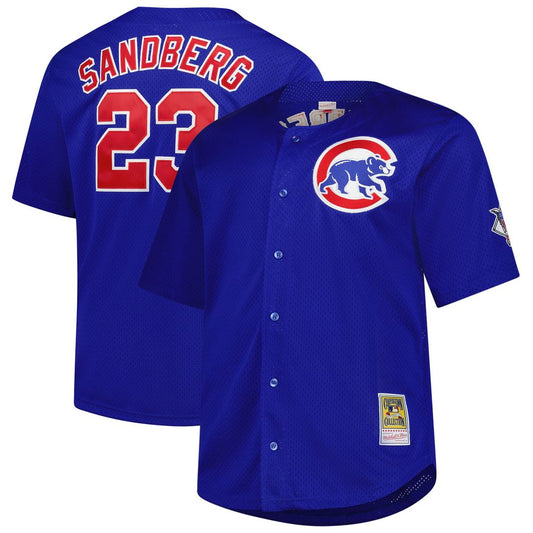 Chicago Cubs Ryne Sandberg Mitchell & Ness Big & Tall Cooperstown Mesh Batting Practice Jersey - Royal MLB Team Jersey Baseball Fan Apparel