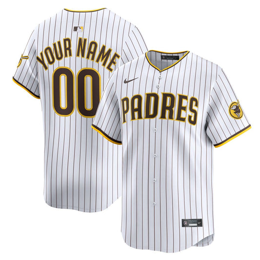 San Diego Padres Nike Home Limited Custom Jersey - White MLB Team Jersey Baseball Fan Apparel