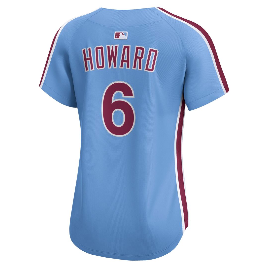 Philadelphia Phillies Ryan Howard Nike Women's Alternate Limited Jersey - Light Blue MLB Team Jersey Baseball Fan Apparel