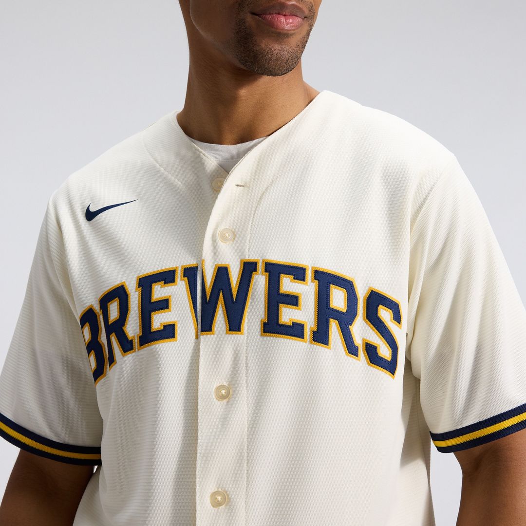 Milwaukee Brewers Nike Home Replica Team Jersey - Cream MLB Team Jersey Baseball Fan Apparel