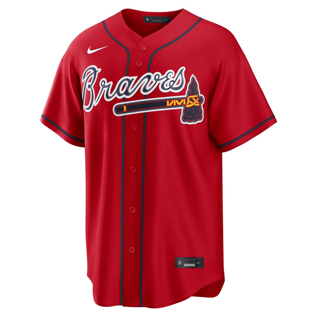 Atlanta Braves Ronald Acuña Jr. Nike Alternate 2 Replica Jersey - Red MLB Team Jersey Baseball Fan Apparel