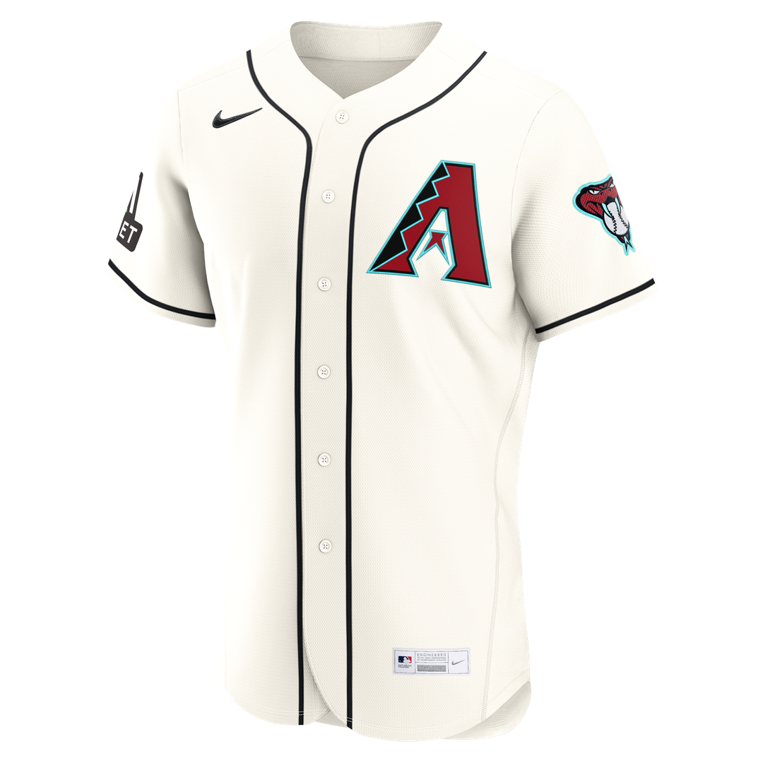 Arizona Diamondbacks Ketel Marte Nike Home Authentic Sponsor Patch Jersey - Cream MLB Team Jersey Baseball Fan Apparel