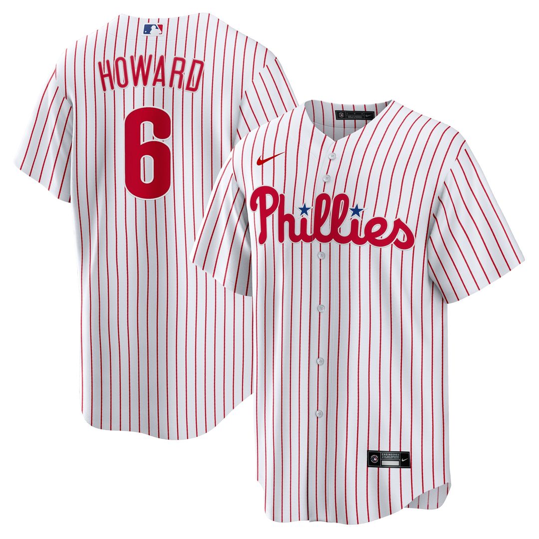 Philadelphia Phillies Ryan Howard Nike Replica Player Jersey - White MLB Team Jersey Baseball Fan Apparel