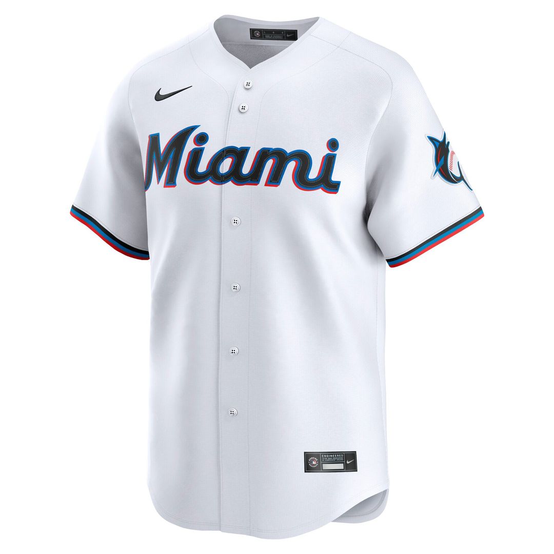 Miami Marlins Nike Home Limited Jersey - White MLB Team Jersey Baseball Fan Apparel