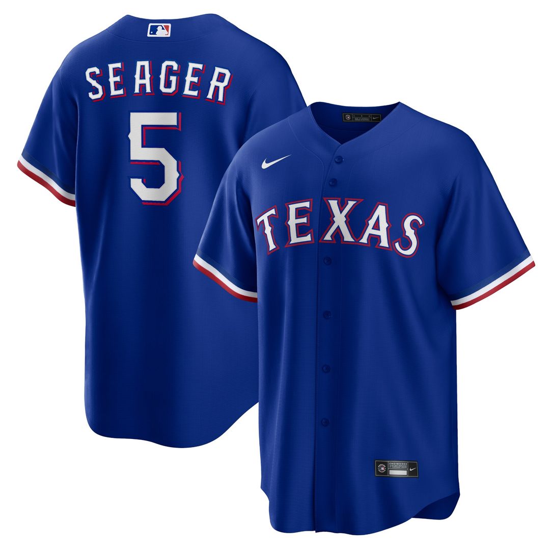 Texas Rangers Corey Seager Nike Alternate 2 Replica Jersey - Royal MLB Team Jersey Baseball Fan Apparel