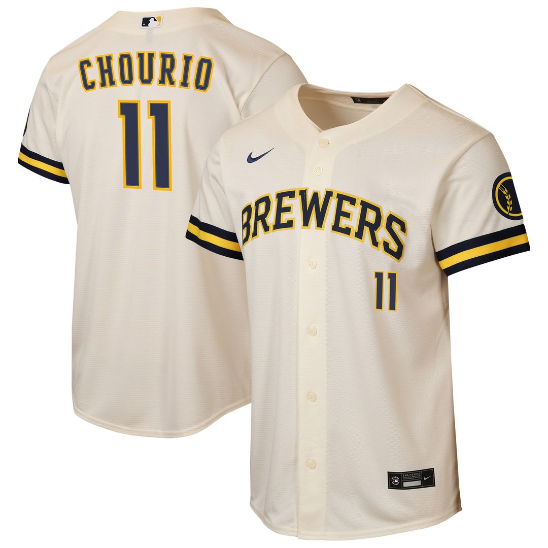 Milwaukee Brewers Jackson Chourio Nike Youth Road Stadium Jersey - Powder Blue MLB Team Jersey Baseball Fan Apparel