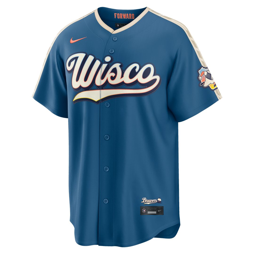 Milwaukee Brewers Nike 2026 City Connect Stadium Jersey - Mineral Blue MLB Team Jersey Baseball Fan Apparel