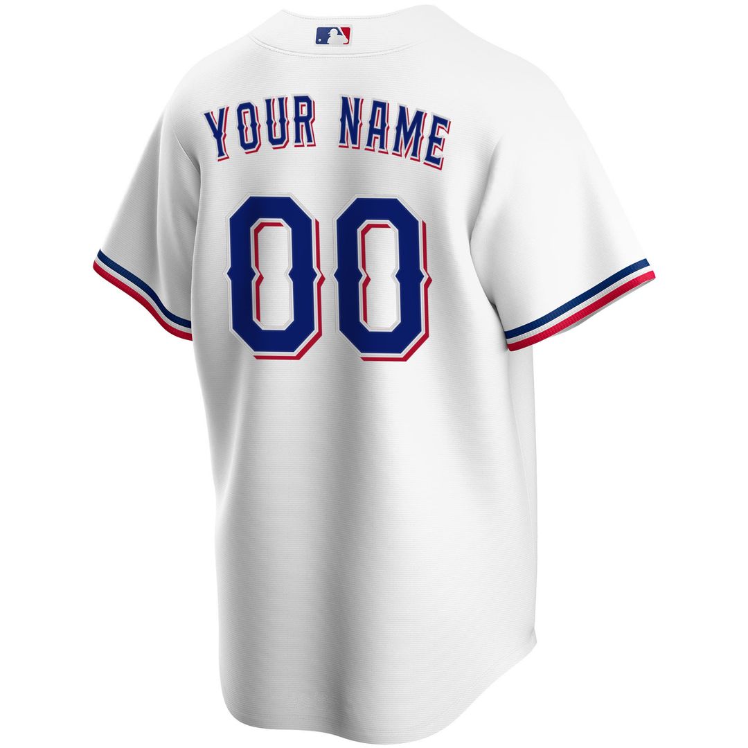 Texas Rangers Nike Home Replica Custom Jersey - White MLB Team Jersey Baseball Fan Apparel