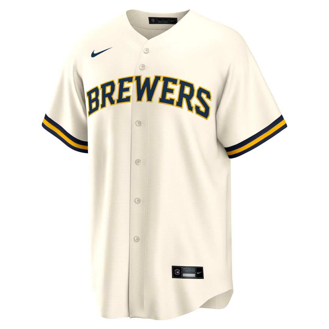 Milwaukee Brewers Christian Yelich Nike Home Replica Player Jersey - Cream MLB Team Jersey Baseball Fan Apparel