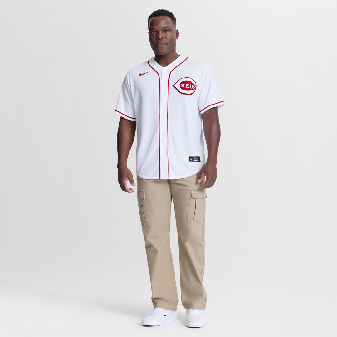 Cincinnati Reds Elly De La Cruz Nike Home Replica Jersey - White MLB Team Jersey Baseball Fan Apparel