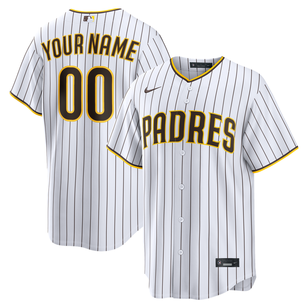San Diego Padres Nike Home Replica Custom Jersey - White MLB Team Jersey Baseball Fan Apparel