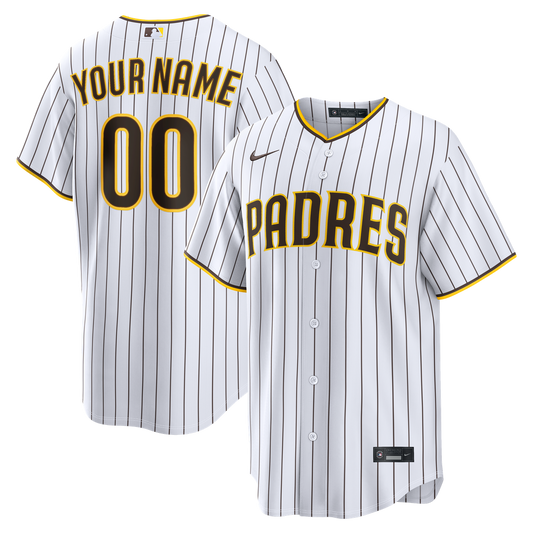San Diego Padres Nike Home Replica Custom Jersey - White MLB Team Jersey Baseball Fan Apparel