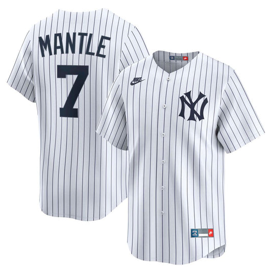 New York Yankees Mickey Mantle Nike Throwback Cooperstown Limited Jersey - White MLB Team Jersey Baseball Fan Apparel