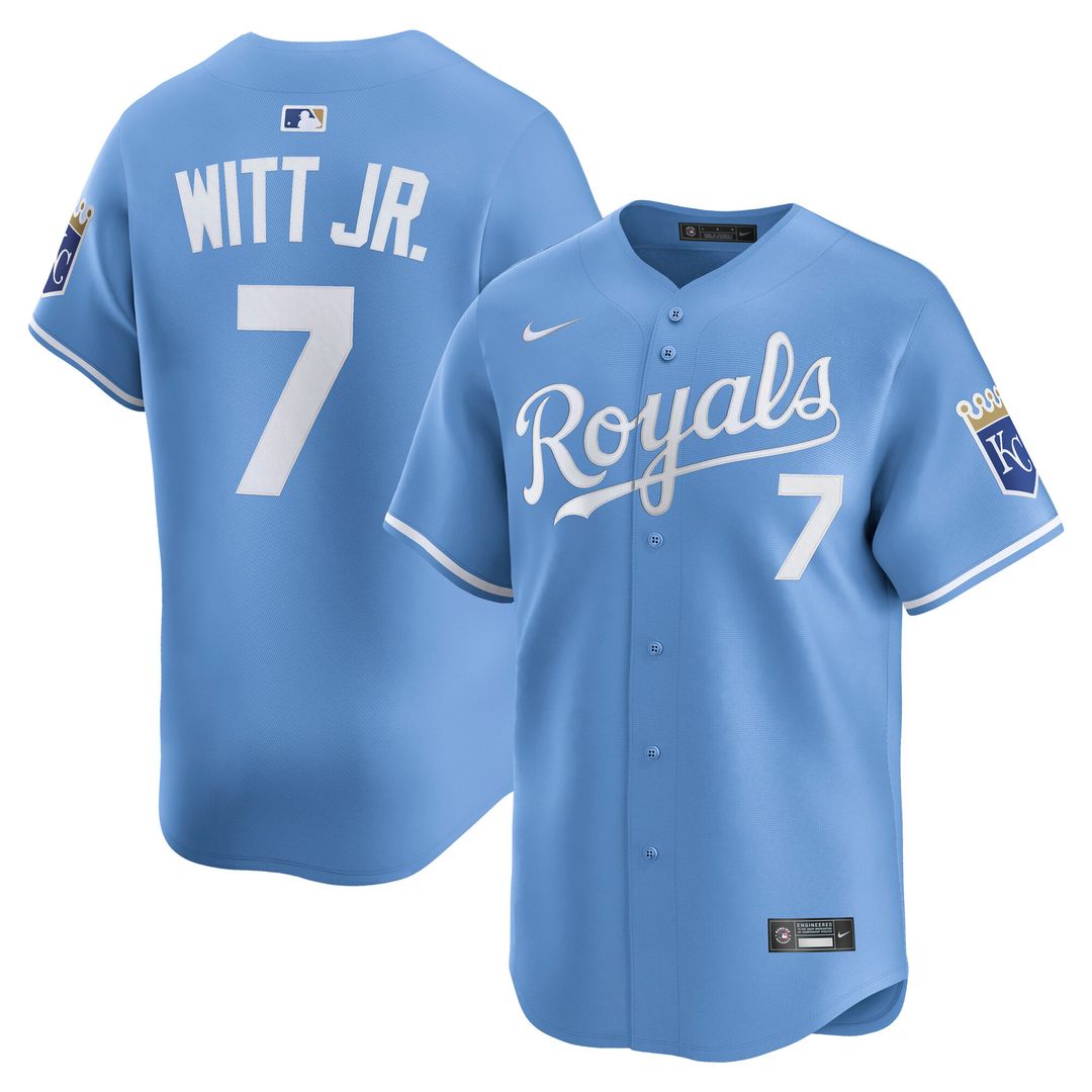 Kansas City Royals Bobby Witt Jr. Nike Alternate Limited Player Jersey - Light Blue MLB Team Jersey Baseball Fan Apparel