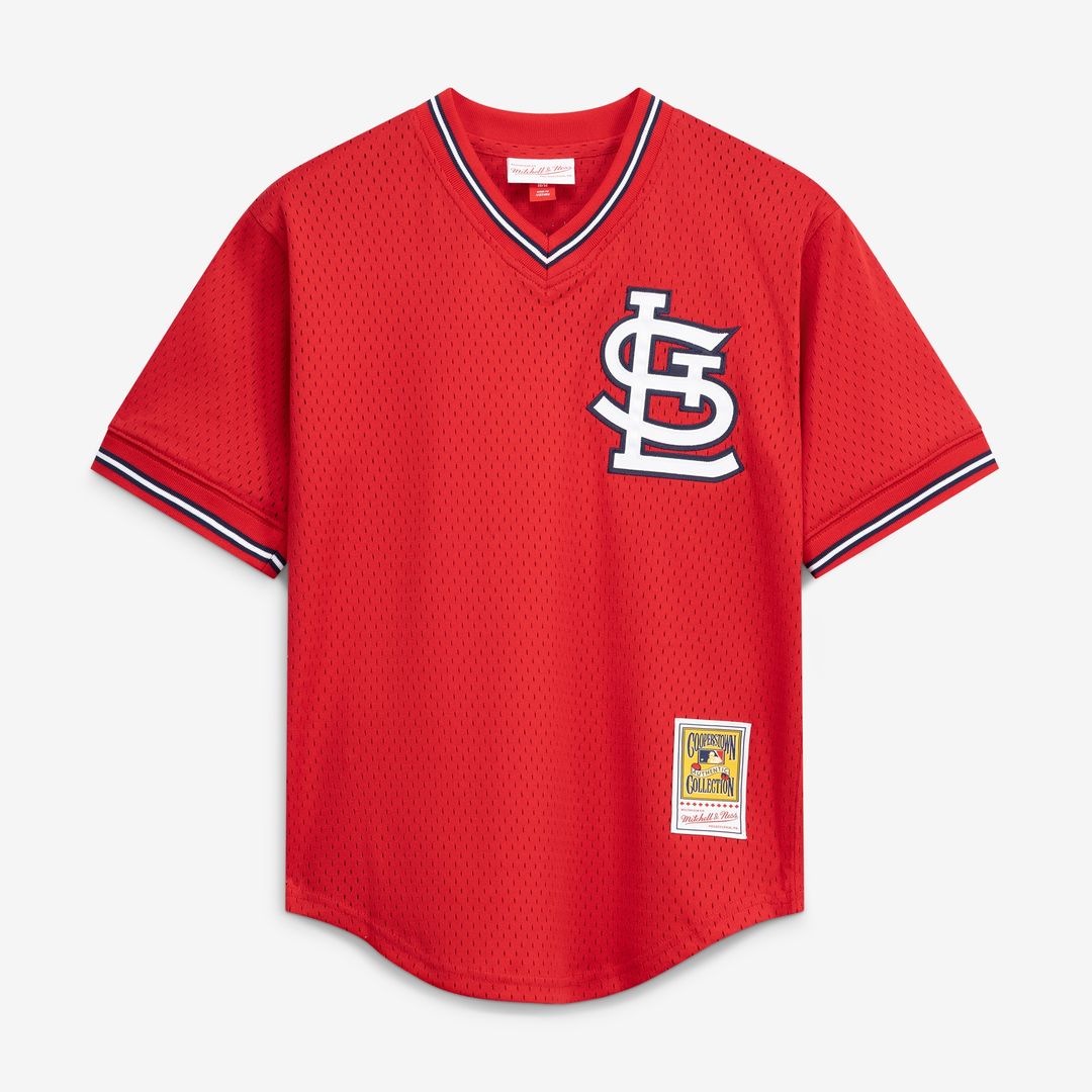 St. Louis Cardinals Ozzie Smith Mitchell & Ness Authentic Batting Practice Jersey - Scarlet MLB Team Jersey Baseball Fan Apparel