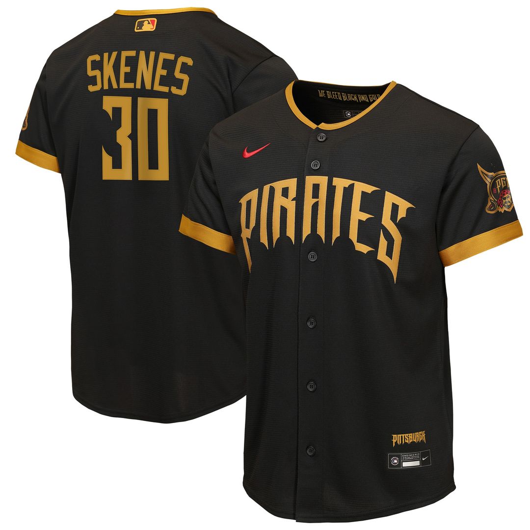 Pittsburgh Pirates Paul Skenes Nike Youth 2026 City Connect Stadium Jersey - Black MLB Team Jersey Baseball Fan Apparel