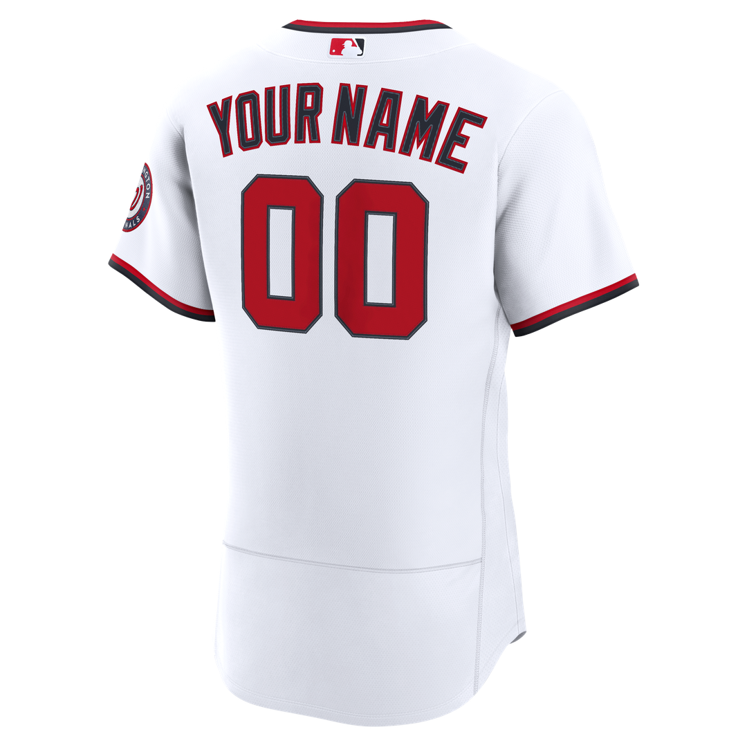 Washington Nationals Nike Home Authentic Custom Jersey - White MLB Team Jersey Baseball Fan Apparel