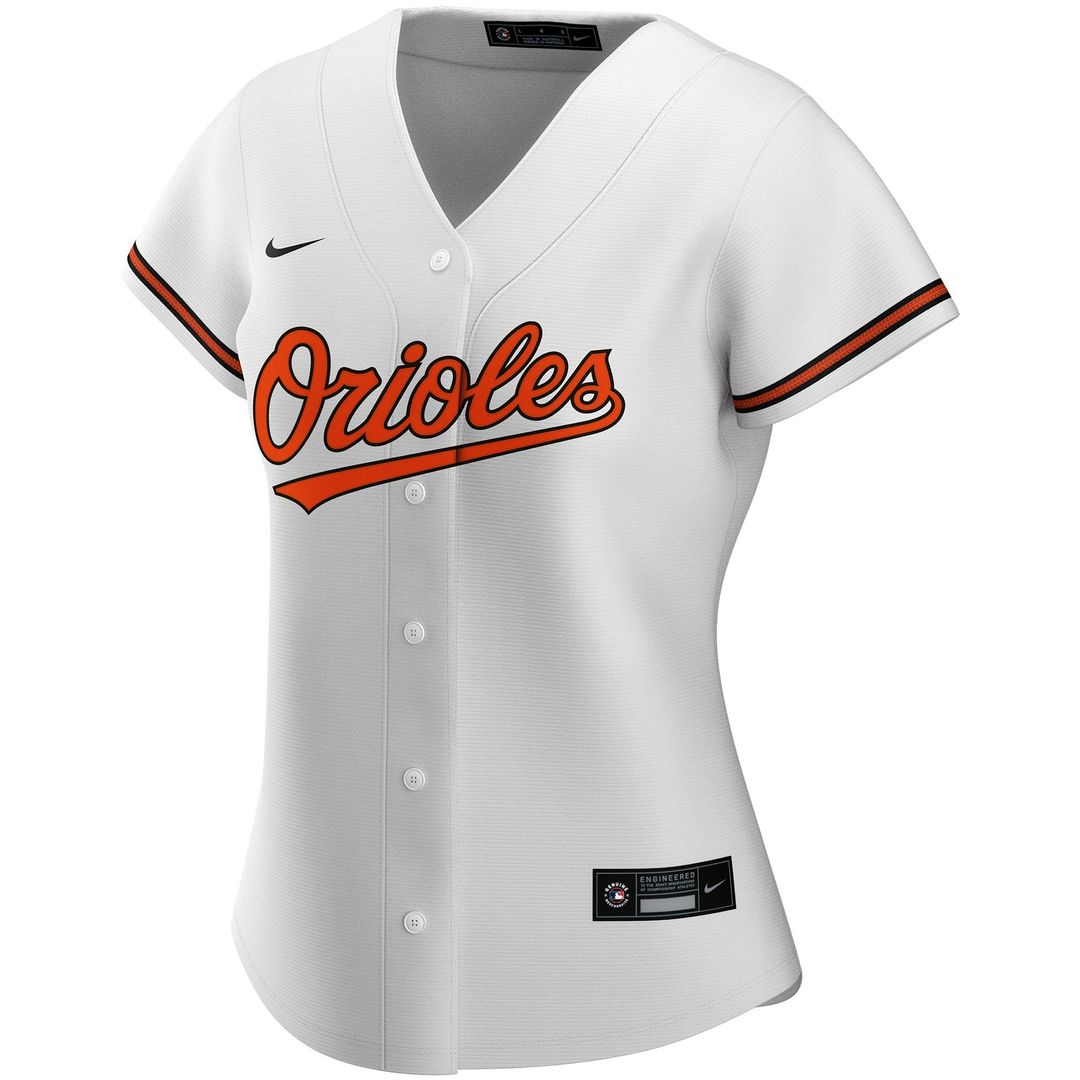 Baltimore Orioles Nike Women's Home Replica Custom Jersey - White MLB Team Jersey Baseball Fan Apparel