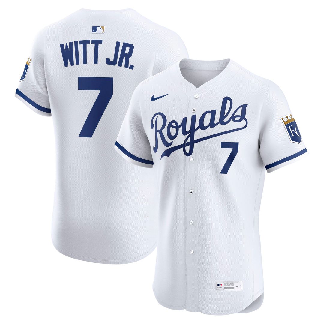 Kansas City Royals Bobby Witt Jr. Nike Alternate 2 Elite Player Jersey - Royal MLB Team Jersey Baseball Fan Apparel