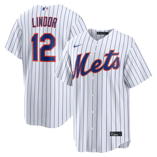 New York Mets Francisco Lindor Nike Home Replica Jersey - White MLB Team Jersey Baseball Fan Apparel